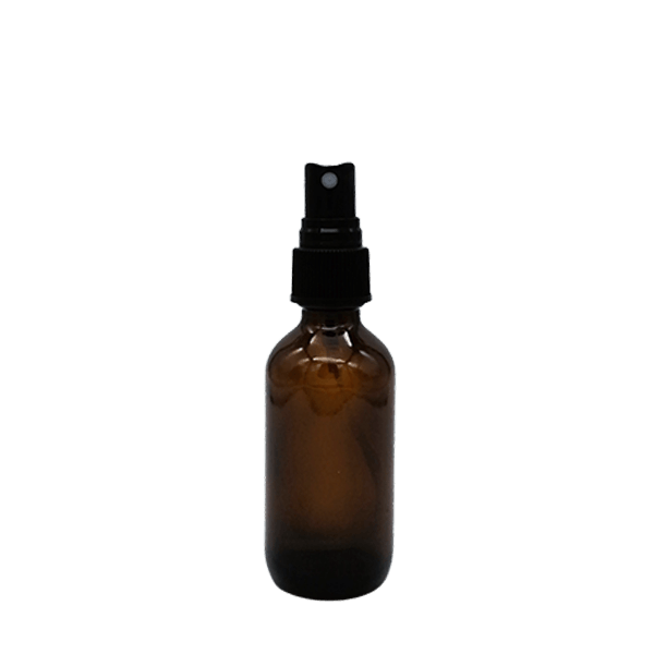 50ml Amber Glass Bottle with Black Mist Spray