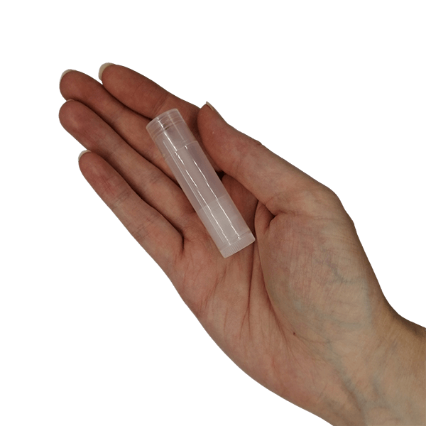 Frosted Lip Balm Tube in hand