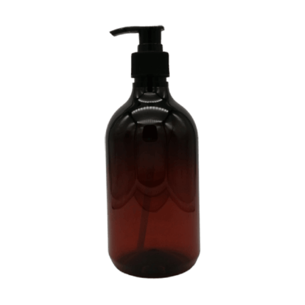 500ml Amber PET Pump Bottle - New Design