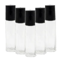 10ml clear thick glass roller - 5pack