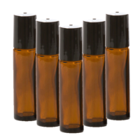 10ml Amber Thick Glass Roller Bottle 5 pack