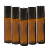 10ml Amber Thick Glass Roller Bottle 5 pack