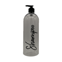 1ltr Clear PET Bottle with back Shampoo Vinyl Label