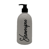 500ml White PET Bottle with back Shampoo Vinyl Label