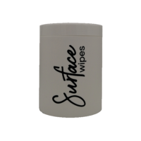Wipes container with black Surface Wipes Vinyl Label